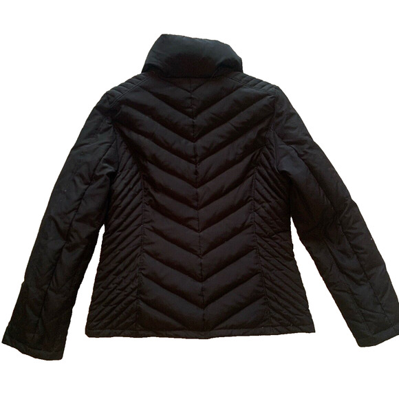 Kenneth Cole Reaction Puffer Jacket Womens Small Black Down & Feather Fill Coat - Picture 2 of 14